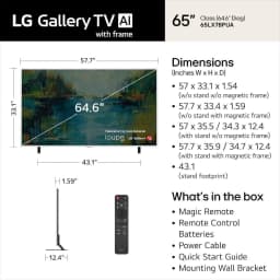 LG 65 Inch LX7B Gallery Series 4K Mini-LED Smart TV Bundle - Thumbnail 3