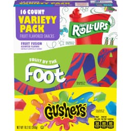 Fruit Roll-Ups, Fruit by the Foot, Gushers Gluten Free Fruit Flavored Snacks (16 Pouches) - Thumbnail 4