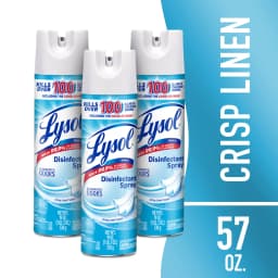 Lysol Disinfectant Spray, Sanitizing and Antibacterial Spray, Crisp Linen Scent, 19 fl oz, 3 pack - Thumbnail 1