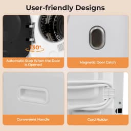 Costway 800W Electric 1.5 cu.ft Compact Drying Machine with Stainless Steel Tub 5 Modes - Thumbnail 5