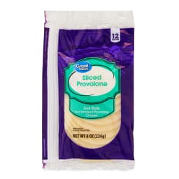 Great Value Deli Style Sliced Non-Smoked Provolone Cheese, 8 oz, 12 Slices - Thumbnail 1