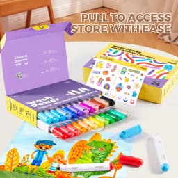 Jar Melo Washable Markers for Kids Toddlers 24 Colors, Safe Water Based Markers for Age 1-3 4-8,Back to School & Kit Gift - Thumbnail 7