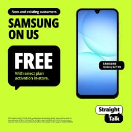 Straight Talk Samsung Galaxy A17, 5G, 128GB, Black - Prepaid Smartphone [Locked to Straight Talk] - Thumbnail 1