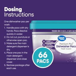 Great Value Premium Plus Dishwasher Pacs, Fresh Scent, 66 Count - Thumbnail 4