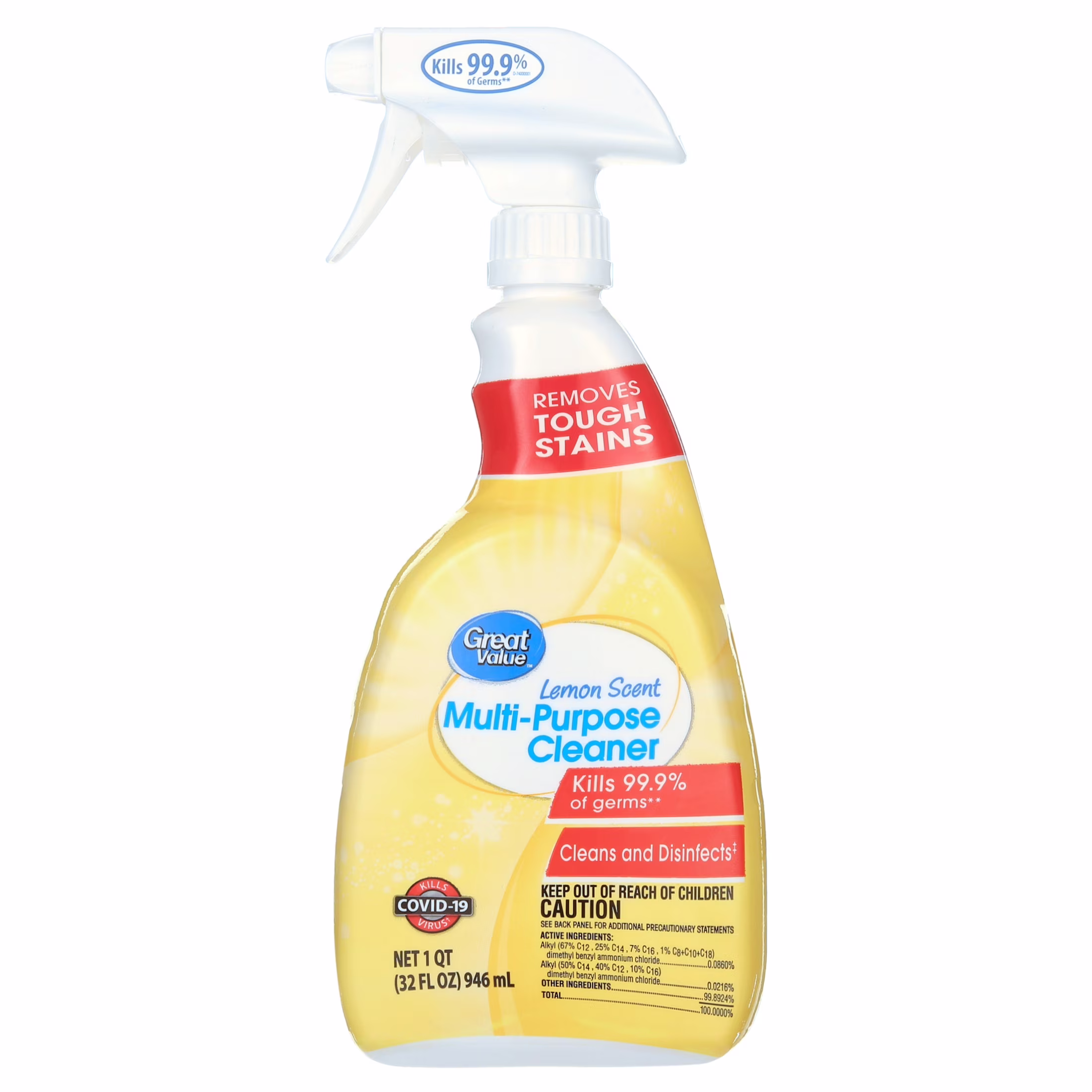 Great Value Multi Purpose Cleaner, Lemon Scent, 32 fl oz - Thumbnail 1
