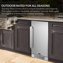 Whynter BOR-326FS 15″ Built-In Energy Star 3.0 cu. ft. Indoor/Outdoor Beverage Refrigerator Cooler Weatherproof in Stainless Steel - Thumbnail 8