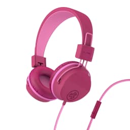 JLab JBuddies Studio On-Ear Wired Kids Headphones 2-in-1 Bundles, 3.5mm Plus USB-C Adapter, Volume Safe, Folding, Dark Pink - Thumbnail 5