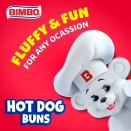 Bimbo White Hot Dog Buns, 8 count, Hot Dog Buns, 14 oz Bag - Thumbnail 2