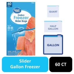 Great Value Gallon Freezer Slider Zipper Bags, 60 Count - Thumbnail 1