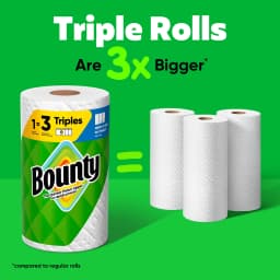 Bounty Paper Towels Select-A-Size Print, 2 Triple Rolls, 123 Sheets per Roll - Thumbnail 4