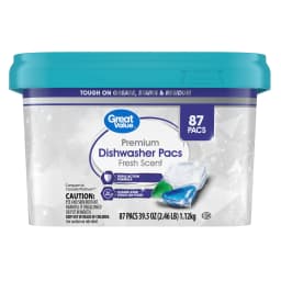 Great Value Premium Dishwasher Pacs, Fresh Scent, 87 Count - Thumbnail 1
