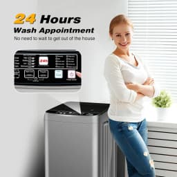 Kcpolre Portable Washing Machine, 25 lbs Full Automatic Washer with 10 Programs & 8 Water Levels, Top Load Clothes Washing Machines with LED Display - Thumbnail 2