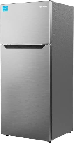 Upstreman 14.6 Cu. Ft. Top Freezer Refrigerator, Stainless Steel Frost Free Refrigerator with Free Ice Cube Tray, Garage Ready, NERGY STAR, BD146 - Thumbnail 1