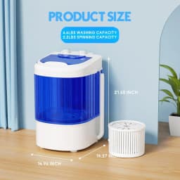 SUNCROWN Portable Washing Machine, 6.6 Lbs Compact Mini Portable Washer, Single Tub Semi-Automatic Laundry Washer Machine for Apartments, Dorms, RV - Thumbnail 2