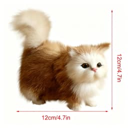 BESTSKY 2026 New Interactive Companion Robot Cat Pets,Handmade Weighted Stuffed Animals,Cat Plush Toy with Voice Response,Realistic Heartbeat - Thumbnail 2