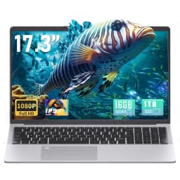 【Win 11 Pro/Office 2019】17.3" Large Laptop, 16GB RAM, 1TB SSD, FHD IPS Display, 6500Y (Up to 3.4GHz), Fingerprint - Thumbnail 1
