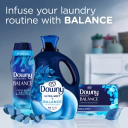 Downy Ultra Soft Liquid Fabric Softener, Balance, Crisp Rain & Blue Eucalyptus, 93 fl oz, 138 Loads - Thumbnail 9