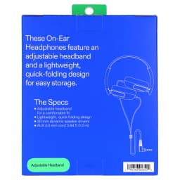 onn On-Ear Headphones with 3.5 mm Connector, Black - Thumbnail 7