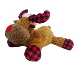 Vibrant Life Holiday Plush Dog Toy, Moose with Santa Hat, Brown & Red, 11\" - Thumbnail 3