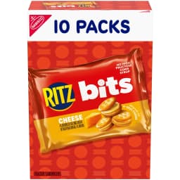 RITZ Bits Cheese Sandwich Crackers, Lunch Snacks for Kids and Adults, 10 Snack Packs - Thumbnail 1