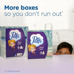Puffs Ultra Soft Facial Tissues, Cube, 56 Facial Tissues Per Box, 4 Count - Thumbnail 9