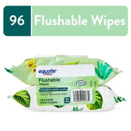 Equate Flushable Wet Wipes, Witch Hazel & Aloe, 96 Wipes, 2 Pack - Thumbnail 1