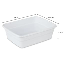 (2 pack) Sterilite 8 Qt. Dishpan, Multi-Purpose Plastic Wash Tub, Kitchen, Sink, White - Thumbnail 3