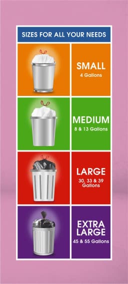 Great Value Drawstring Trash Bags, 4 gal, White, Lavender Fields, 40 Bags - Thumbnail 3
