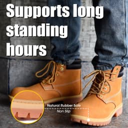 Jacata Work Boots for Men Soft Toe Non Slip Leather Construction Boots (Wheat Size 10) - Thumbnail 4