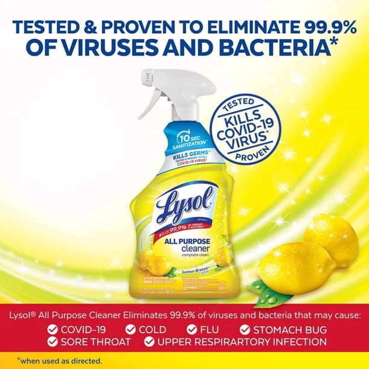 ZYLER- Lysol All Purpose Hard Surface Cleaner, Lemon Breeze, 64Oz(2 Pack) - Thumbnail 3