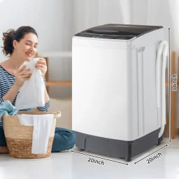 BAYUELSWU Portable Washing Machine 17.6lbs Full-Automatic Washing Machine, Apartment Washing Machine 10 programs 8 Water Level Selections with Led - Thumbnail 4