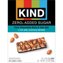 KIND ZERO Added Sugar Bars, Keto Friendly Snacks, Dark Chocolate Nuts and Sea Salt, 6.2oz Box 10 Count - Thumbnail 8
