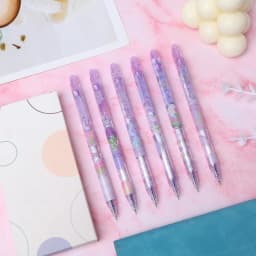 HonestMatter 12 Pack Erasable Pens, 0.5mm Blue Ink Gel Pens with Eraser Top, Retractable Smooth Writing Pens for Journaling, Cute Scenery Limited - Thumbnail 7