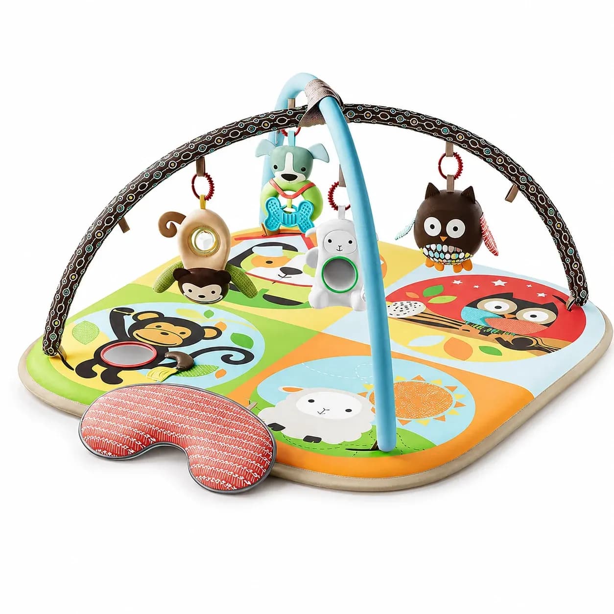 Soft Padded Activity Play Gym Mat with Hanging Toys for Puppies and Small Dogs