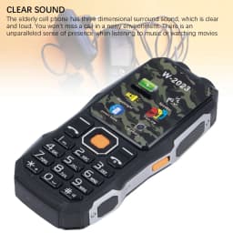 Rugged Seniors Cell Phone 2.6in Ultra Thin Mobile Device 4800mAh Large Battery Triple SIM 2G Network Unlocked Emergency Power Bank Function Heavy Duty Big Button Telephone for Elderly Black - Thumbnail 6