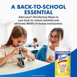 Lysol Disinfecting Wipes, All Purpose Cleaner, Multi Surface Antibacterial Cleaning Wipes, Cleaning Supplies, Lemon & Lime Blossom Scent, 80 Count - Thumbnail 9