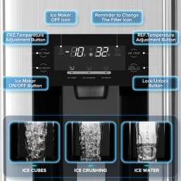 Auseo 21 Cu.ft. 36" Depth French Door Refrigerator with Ice & Water Dispenser, Auto Defrost, Gray Stainless Steel - Thumbnail 2