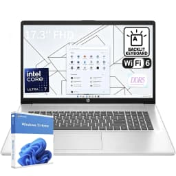 HP 17.3” FHD AI Laptop, Intel Core Ultra 7 255U (Up to 5.2GHz), 16GB DDR5 RAM, 512GB SSD, Windows 11 Home, Wi-Fi 6 - Thumbnail 1