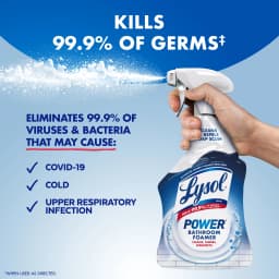 Lysol Power Foaming Bathroom Cleaner, Multipurpose Cleaner & Disinfectant Spray, Household Cleaning Supplies, for Bathtub, Tile, Sink & Shower, Zero - Thumbnail 5