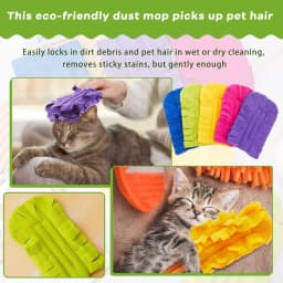 Clnez 12PCS Reusable Duster Refills - Washable Pads for Ceiling Fans, Hardwoods, Windows, Kitchen Floors (Rainbow) - Thumbnail 2