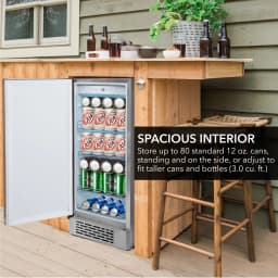 Whynter BOR-326FS 15″ Built-In Energy Star 3.0 cu. ft. Indoor/Outdoor Beverage Refrigerator Cooler Weatherproof in Stainless Steel - Thumbnail 5