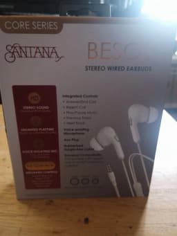 RHEA- Factory Sealed Brand New Santana Besos Stereo Wired Earbuds 3.5Mm Jack Nib - Thumbnail 2
