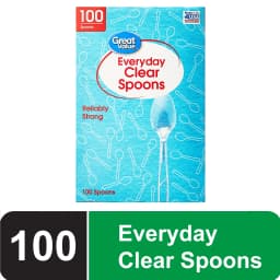 Great Value Everyday Clear Plastic Spoons, 100 Count - Thumbnail 1