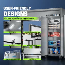 Coolake Commercial Refrigerator and Freezer Combo, 72" W Dual Temperature Zones, 54 Cu.ft 3 Door - Thumbnail 3