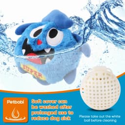 Petbobi Dog Toys Interactive Plush Giggle Ball Squeak Crazy Bouncer Toy for Pets, Blue - Thumbnail 6