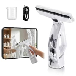 Electric Window Squeegee Glass Cleaner Tool, 3 in 1 Mirror Window Cleaner Squeegee Kit with Spray Cordless Electric Window Vacuum for Windows, Tiles - Thumbnail 1