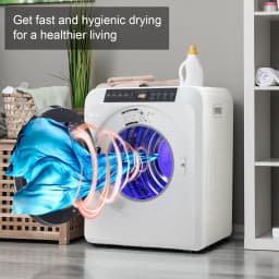 BAYUELSWU 3.5 Cu.Ft Portable Clothes Dryer, 1300W Clothes Dryer with Stainless Steel Tub, Front Load Tumble Laundry Dryer with LCD Touch Panel, 110V - Thumbnail 4