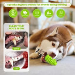 URRU Dog Toy for Aggressive Chewers, Indestructible Dog Chew Toys Squeaky , Interactive Tough Durable for Large Breed(Green,Large) - Thumbnail 4