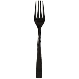 24 Count Black Disposable Plastic Forks by Way To Celebrate - Thumbnail 1