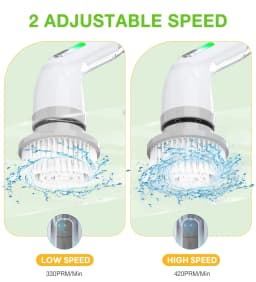 LOHEER Electric Spin Scrubber, Cordless Bathroom Scrubber Cleaning Brush for Floor, Bathtub, Kitchen - Thumbnail 2